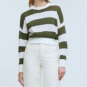 Madewell loose knit crewneck sweater in stripe size XXS